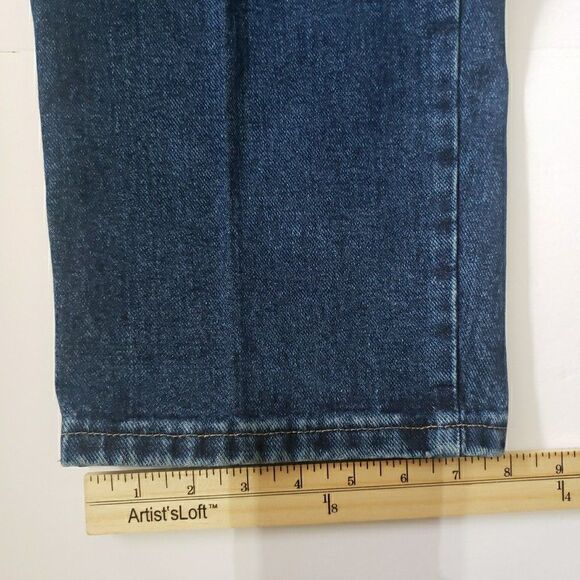 Wrangler Blues WB101AD Size 12 x 34 Relaxed Fit Blue Jeans Dark Wash Women's - Picture 6 of 13